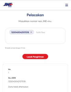 Resi tidak bisa ditemukan