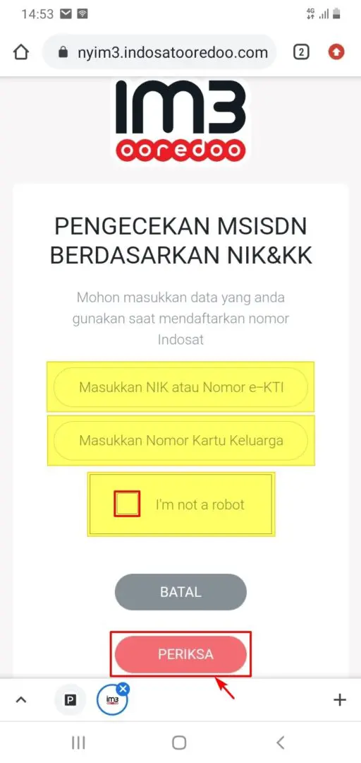 Cara cek nomor indosat via website