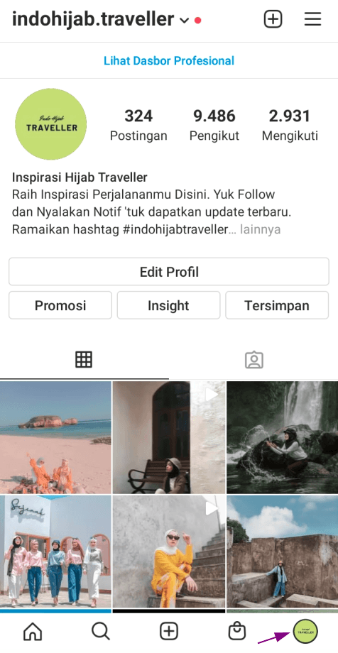 Open profil instagram bisnis