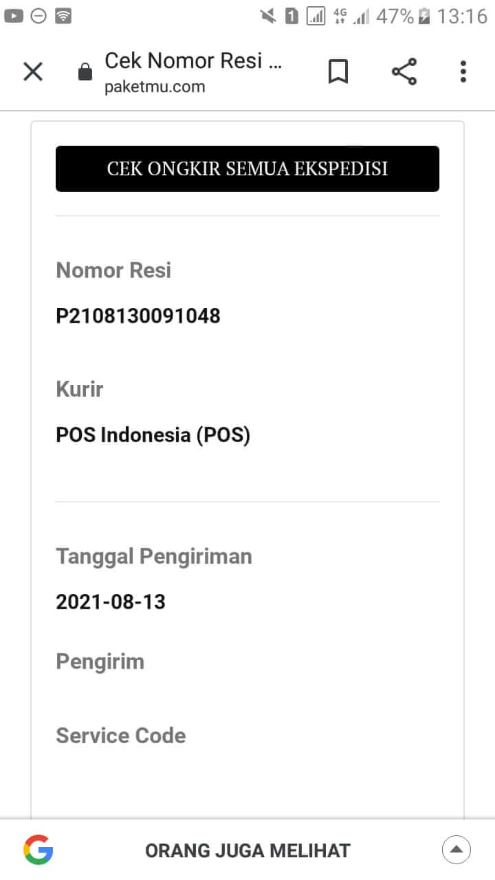 Cek resi pos indonesia, lewat situs paketmu, hasil pelacakan resi