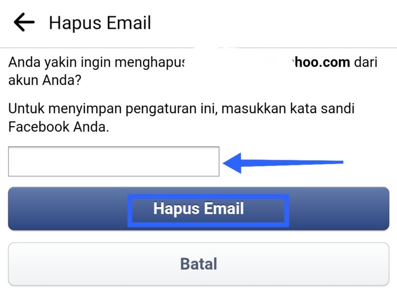 Cara hapus email facebook b