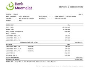 Template bukti pemberian upah karyawan bank