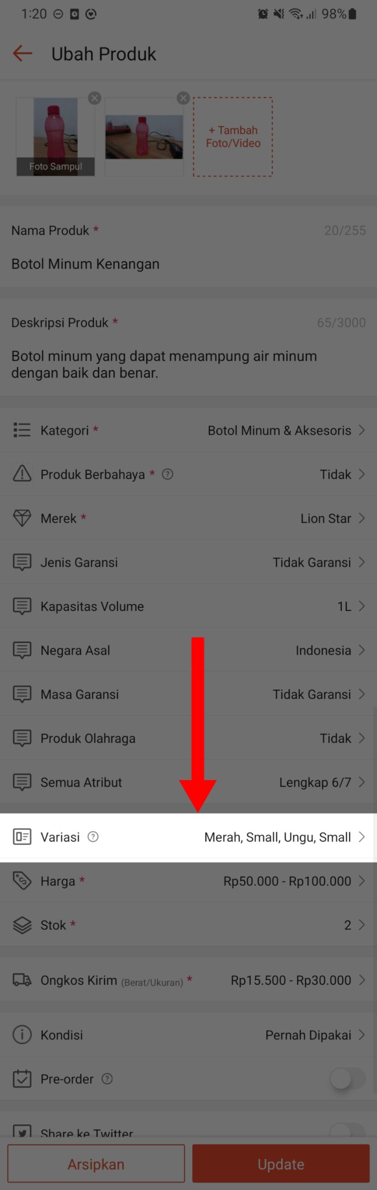 Cara Menambah Variasi Di Shopee, Mulai Warna Hingga Ukuran - Plugin ...