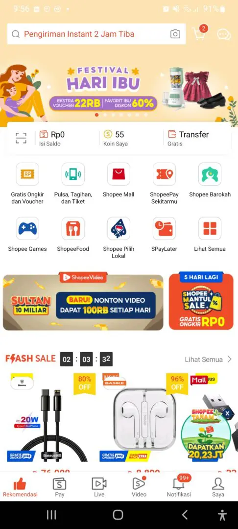 Cara beli pulsa di shopee 5000