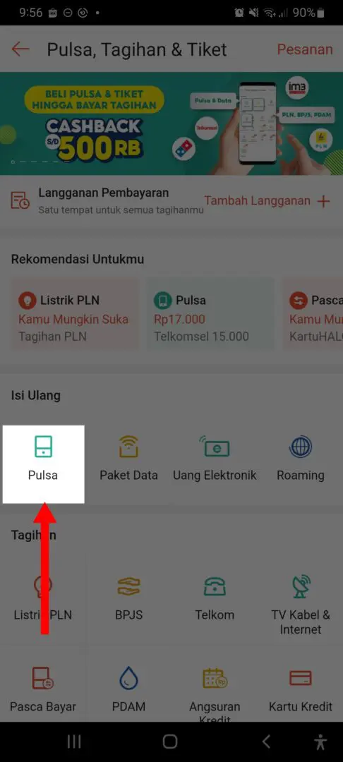 Cara beli pulsa di shopee