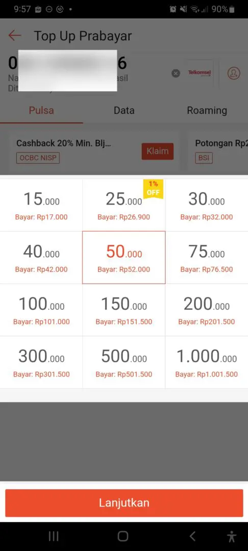 Cara beli pulsa di shopee