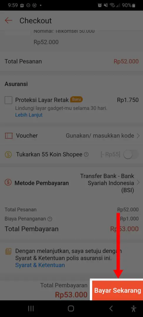Cara beli pulsa di shopee