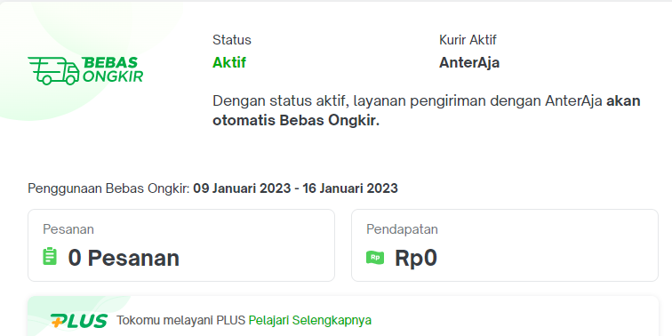 Cara mengaktifkan bebas ongkir tokopedia seller