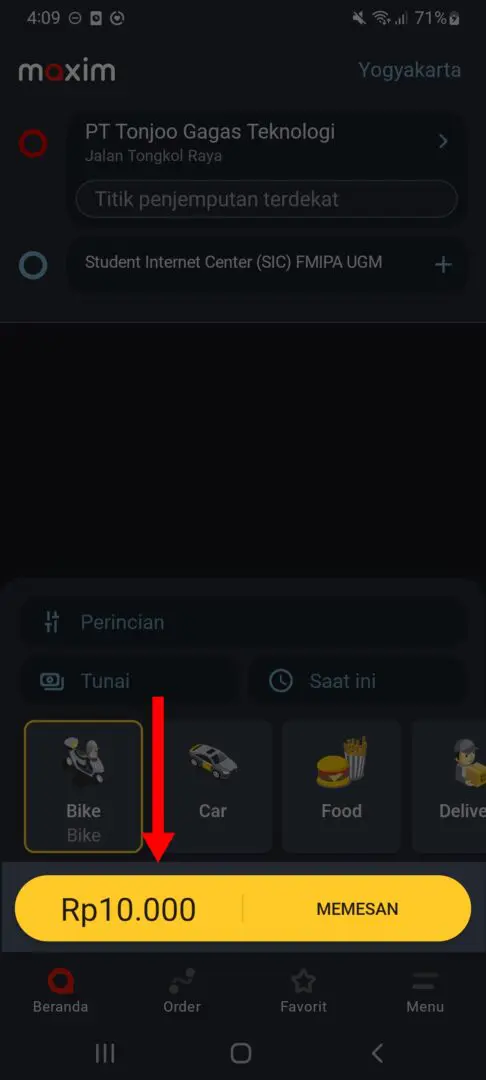 Cara cek tarif maxim motor dan mobil per km terbaru 7 Cara cek tarif maxim