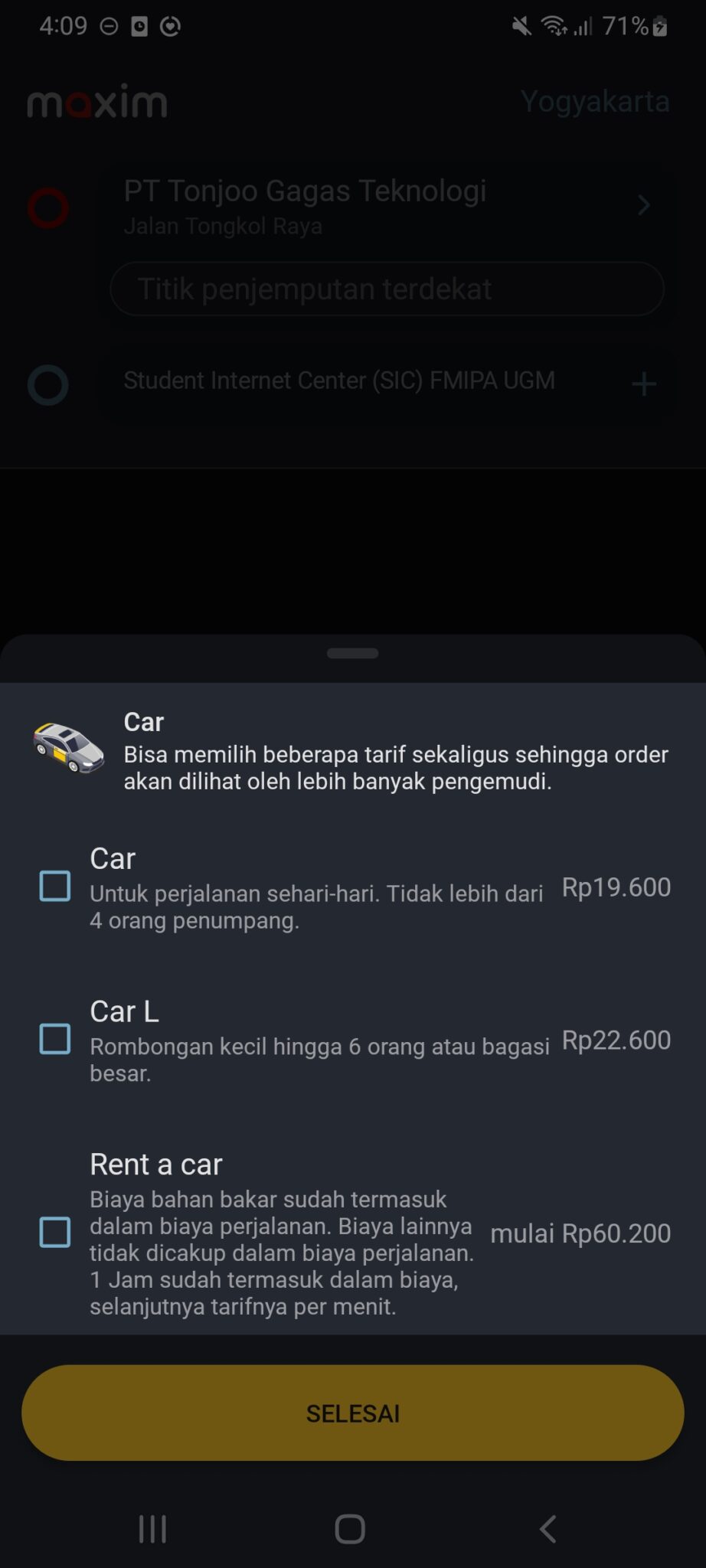 Cara Cek Tarif Maxim Motor dan Mobil per KM Terbaru Plugin Ongkos Kirim