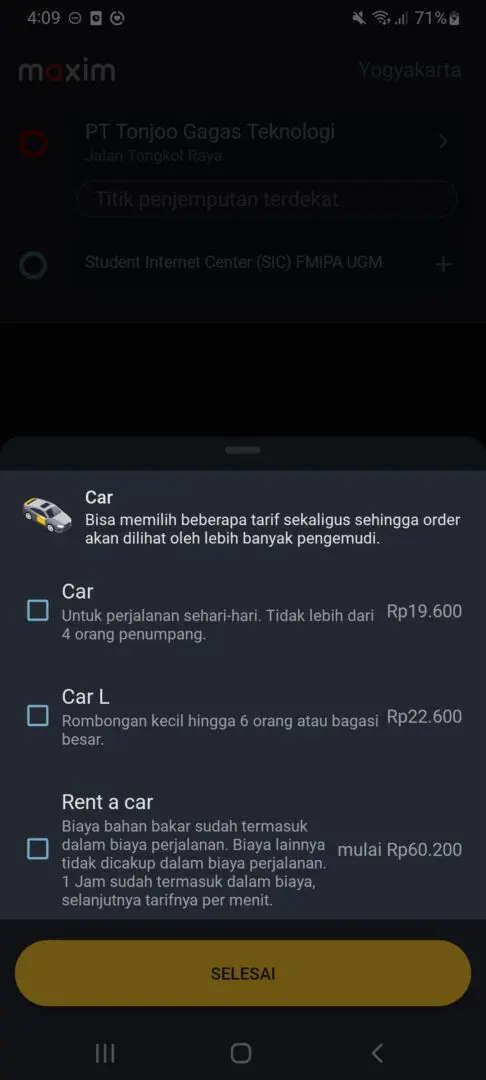 Cara cek tarif maxim motor dan mobil per km terbaru 8 Cara cek tarif maxim