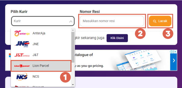 Cek resi lion parcel