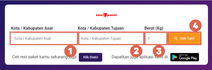 Cek ongkir lion parcel