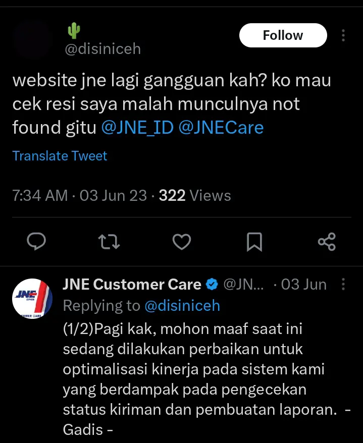 Resi jne not found (tidak ditemukan)? Coba 5 cara ini! 2 Cek resi jne not found