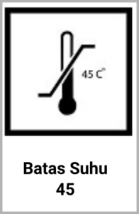 Simbol peringatan pada kardus packing - batas suhu 2