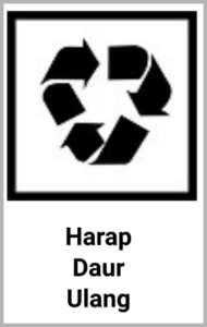 Simbol peringatan pada kardus packing - harap daur ulang