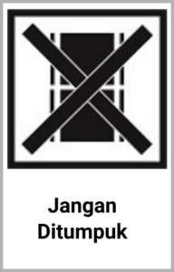 Simbol peringatan pada kardus packing - jangan ditumpuk 2