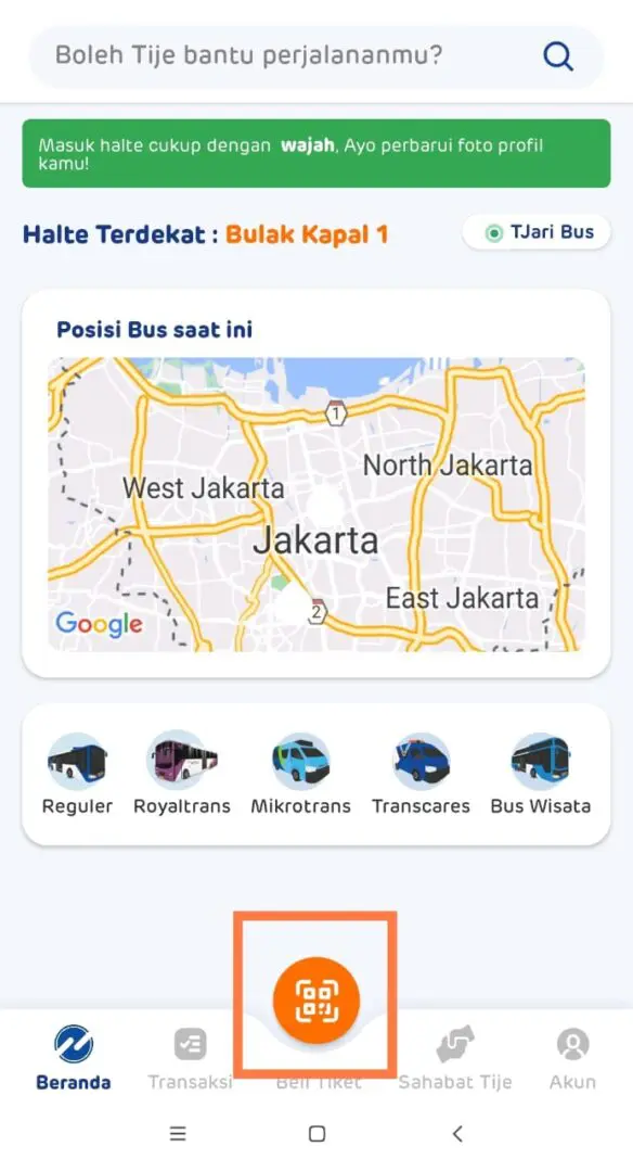 Naik transjakarta bayar pakai apa