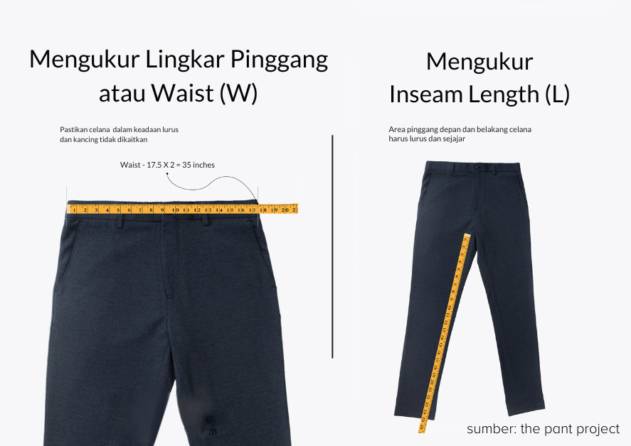 Cara mengukur celana jeans beli online