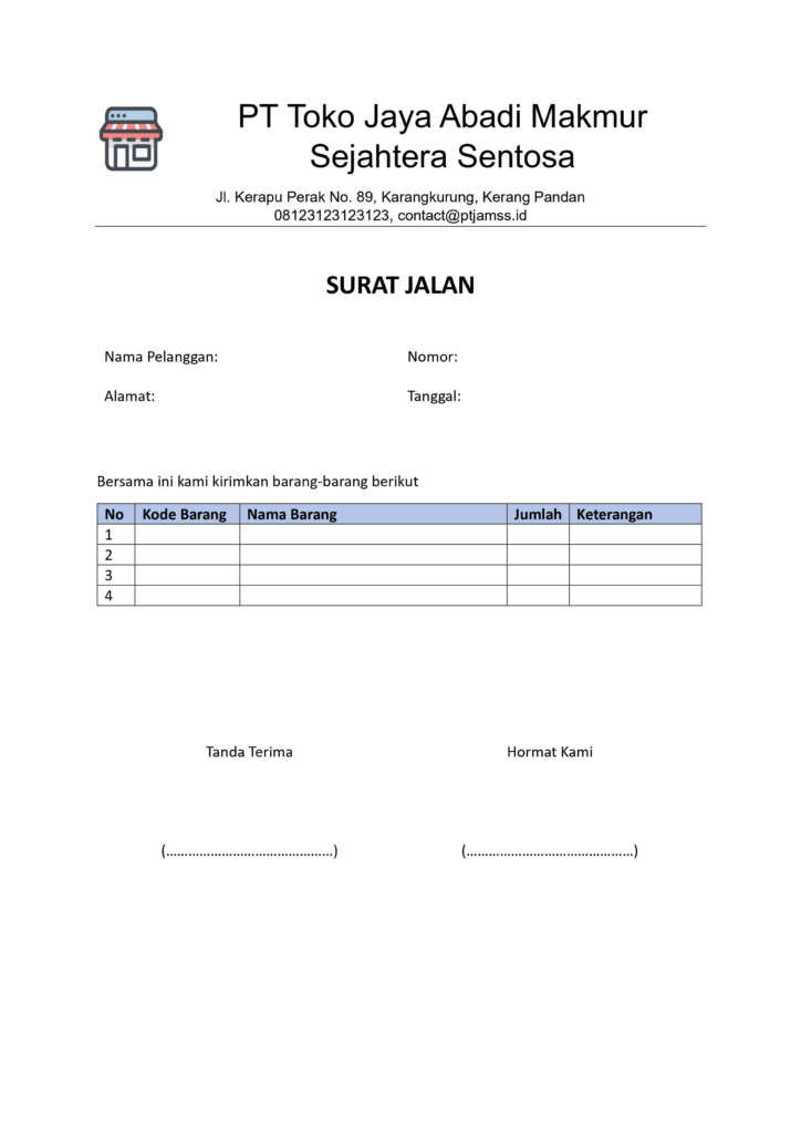 Contoh delivery order template, surat jalan buat kurir! 7