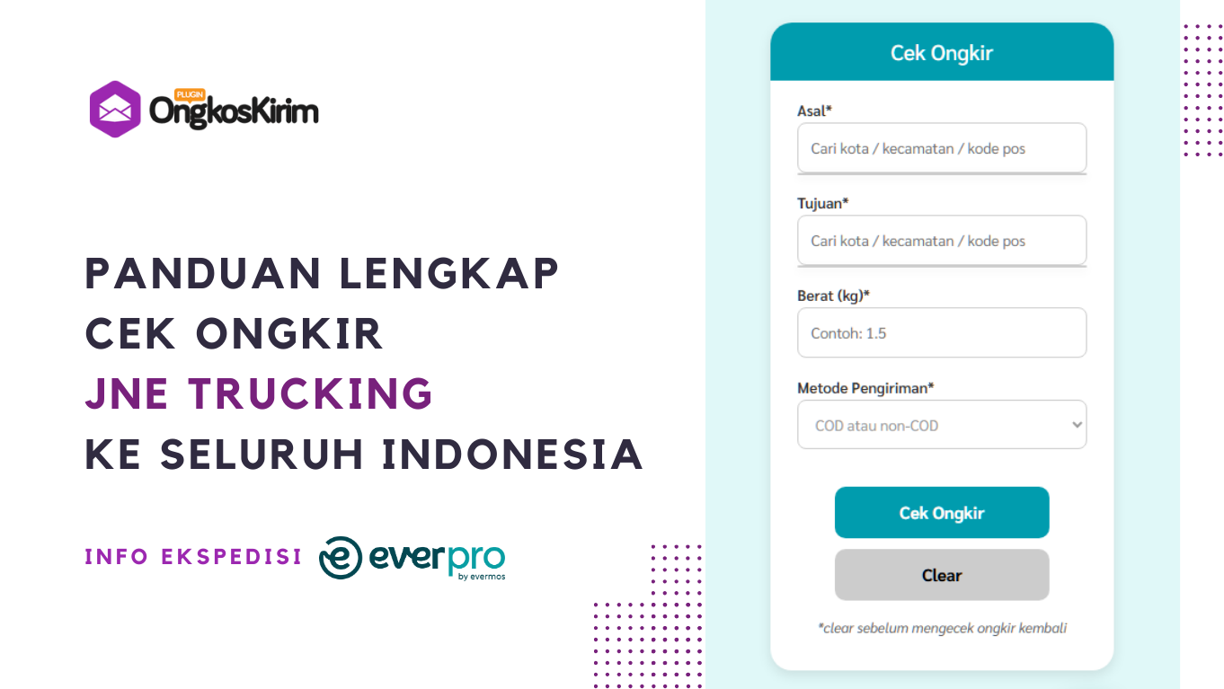 Panduan lengkap cek ongkir jne trucking ke seluruh indonesia