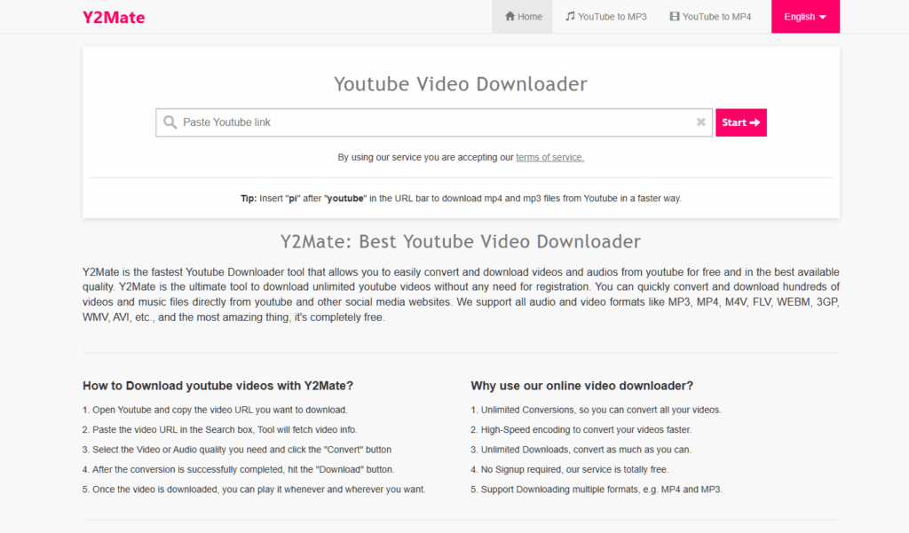 Y2mate: cara kerja dan fitur unggulan 2 Y2mate: cara kerja dan fitur unggulan 1